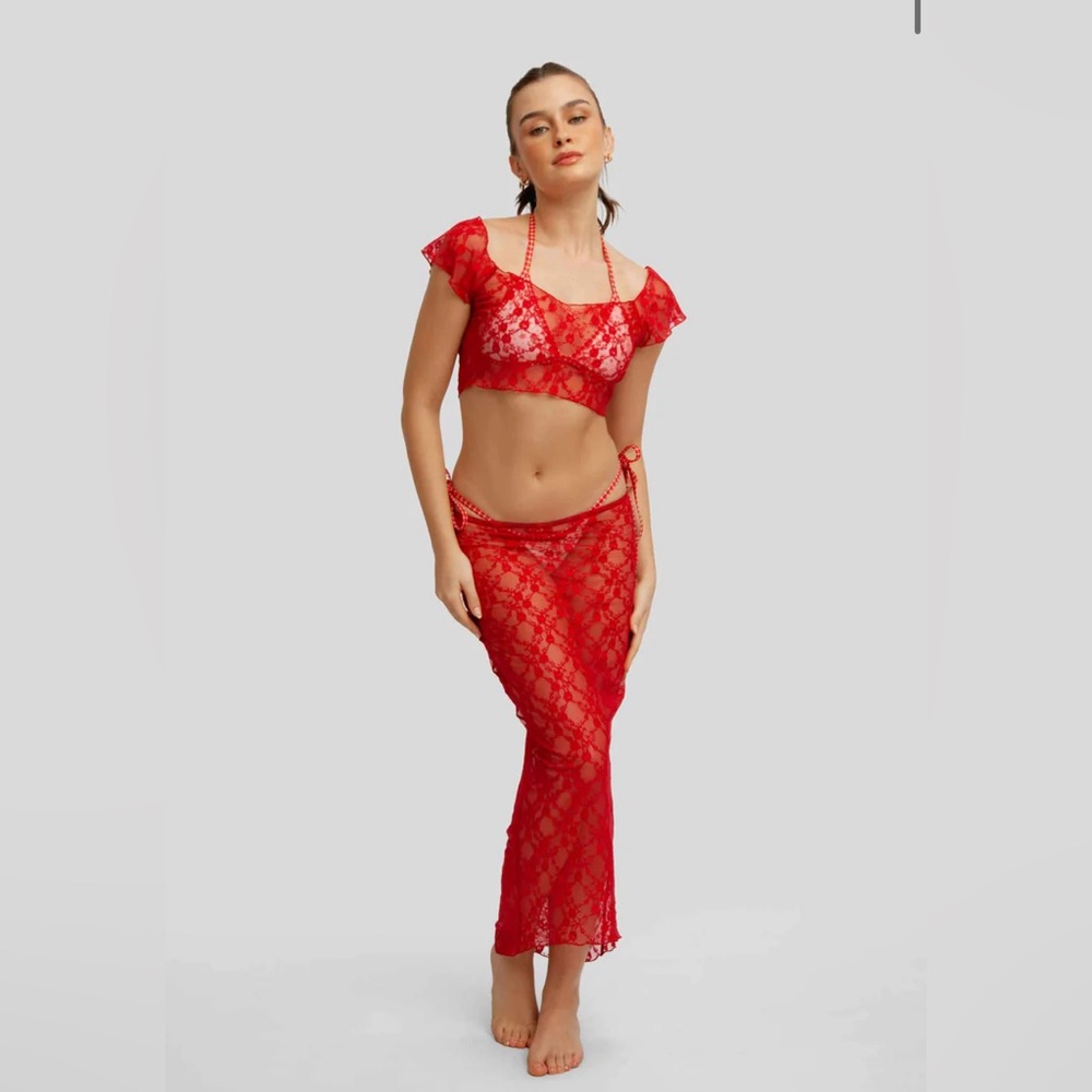 New Blackbough Red Lace Set